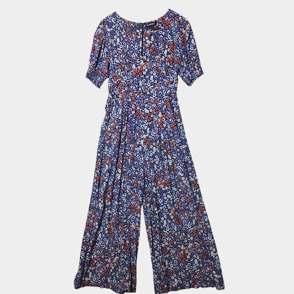 Yumi Kim Lucky You Jumpsuit Blue Floral S Bloomcore Cottagecore Vacation NWT